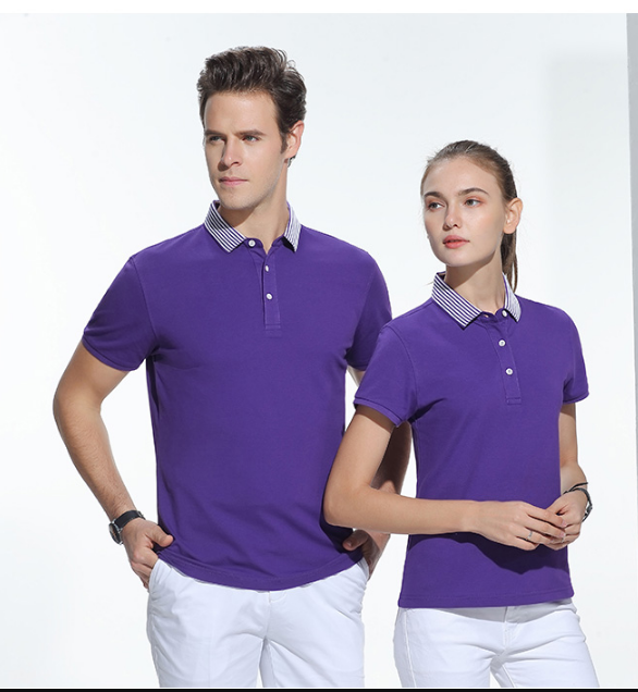 紫色商务POLO衫
